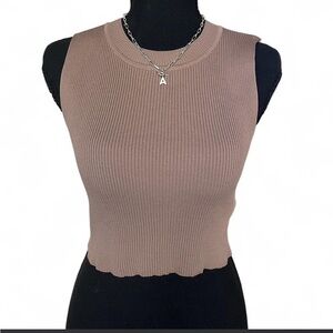 Sincerely Jules Brown Ribbed Crop Top